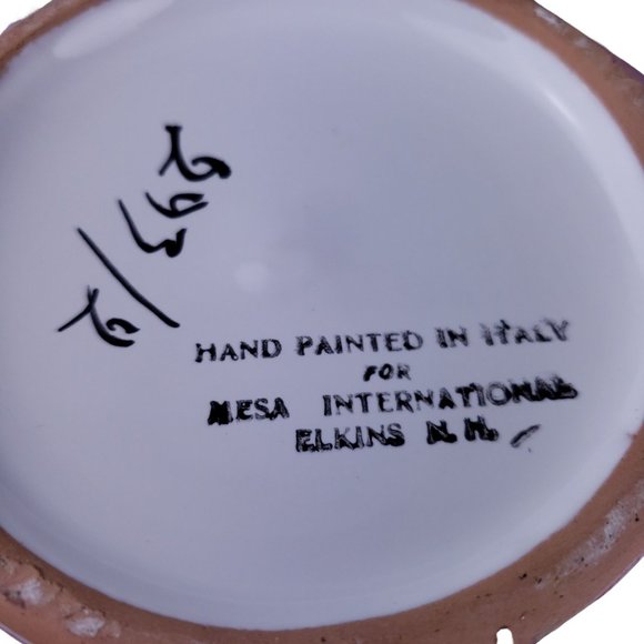 Mesa International Chenille 8 cup Pitcher Vintage Hand Painted Italy Blue Pink - Picture 8 of 8